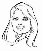 Draw Drawing Cartoon Woman Girl Drawings Caricatures Head Outline Person Face People Cute Women Fat Caricature Cliparts Clipart Lesson Average sketch template