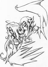Demons Drawings Angels Angel Vs Demon Drawing Anime Coloring Pt Pages Sketch Getdrawings Deviantart Template sketch template