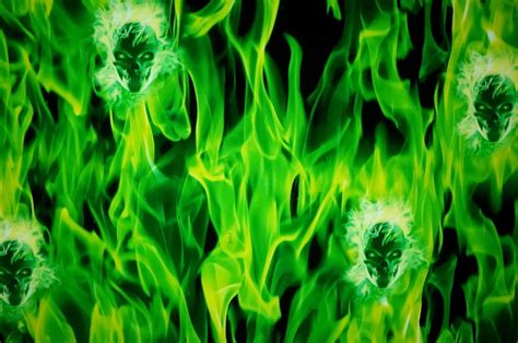 green flaming skulls kansas hydrographics