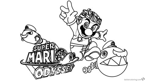 mario odyssey coloring pages  getdrawings
