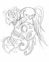 Coloring Skull Pages Roses Skulls Getdrawings Getcolorings Printable sketch template