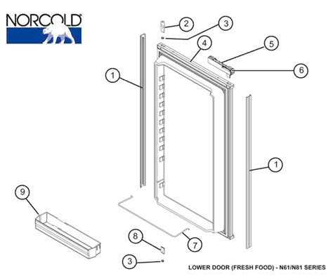 norcold model   door assy high sky rv parts