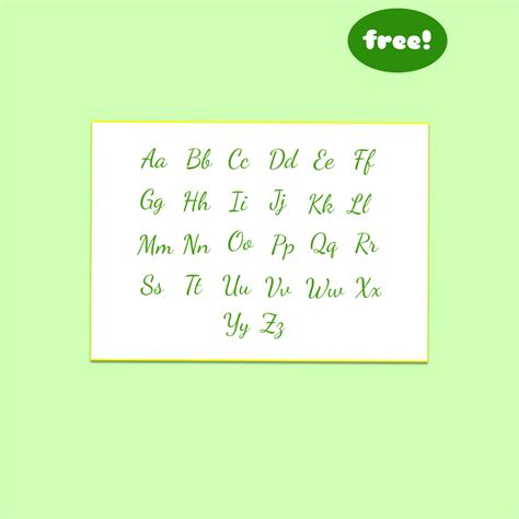 printable cursive alphabet chart  alphabet collections