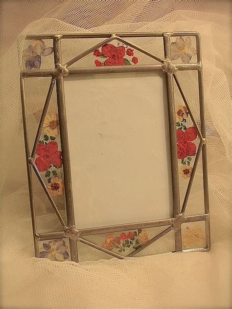 Vintage Stained Glass Pressed Flower Picture Frame Pressed Etsy