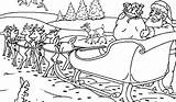 Coloring Santa Sleigh Reindeer Pages Christmas Claus Printable Print Popular Coloringtop sketch template
