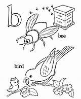 Coloring Pages Letter Objects Color Letters Bird Numbers Bee Learning Years Printable Abc sketch template