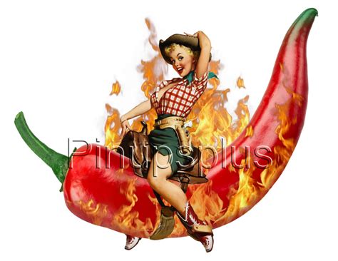 red hot chili pepper cowgirl pinup girl waterslide decals for