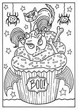 Coloring Pages Halloween Cupcake Easy Print Fall Printable Tulamama sketch template