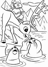 Rudolph Reindeer Nosed Rudolf Ausmalbilder Babbo Nase Roten Renne Reno Rentier Colorir Nariz Roja Nez Coloriage Renna Focas Imprimir Websincloud sketch template