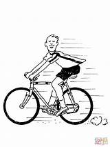 Coloring Bicycle Riding Pages Bike Cycling Color Colouring Drawing Printable sketch template