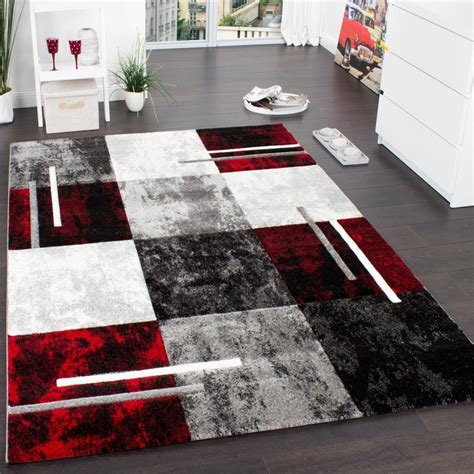 bolcom trendy design vloerkleed tapijt rood grijs zwart    cm