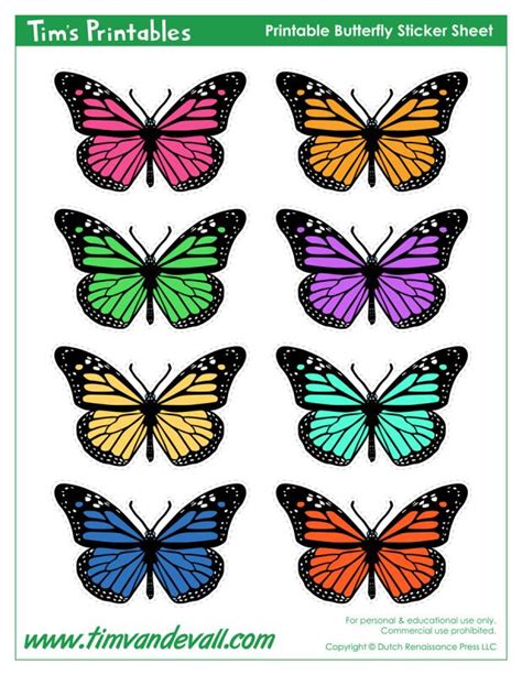 butterfly stickers tims printables butterfly cutout butterfly