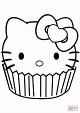 Cupcake Coloring Pages Entitlementtrap Kitty sketch template