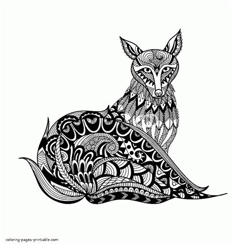 fox coloring pages  adults coloring pages printablecom