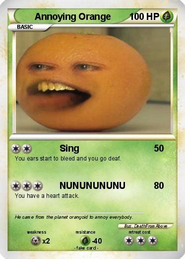 pokemon annoying orange   sing  pokemon card