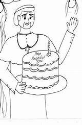 Xvi Benedict Pope Coloring Birthday Emeritus John sketch template