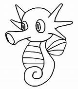 Pokemon Horsea Coloring Pages Pikachu Morningkids sketch template
