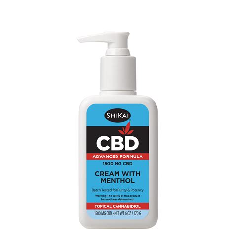 shikai products oz advanced formula cbd cream  menthol mg cbd