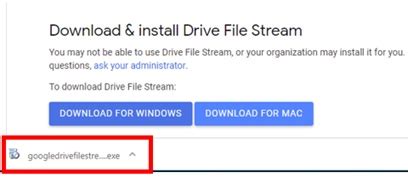 set  drive file stream  windows aus  faq