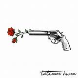 Tattoo Gun Drawing Drawings Rose Roses Tattoos Flower Guns Imogen Small Choose Board Designs sketch template