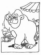 Coloring Animals Pages Gorilla Cliparts Clipart Cartoon Clip Graphics Bokito Print Library Popular sketch template