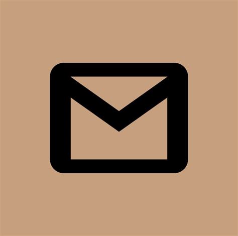 email icon   brown background   letter   black  white