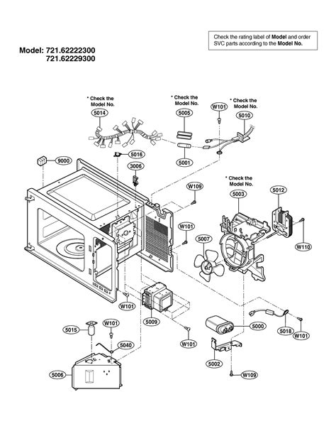 interior parts diagram parts list  model  kenmore parts microwave parts