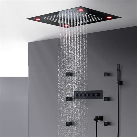function shower head rainfall shower system led juno showers