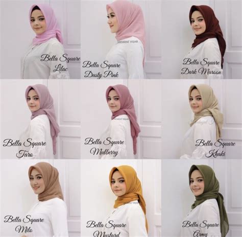 Hijab Bella Square Warna Milo