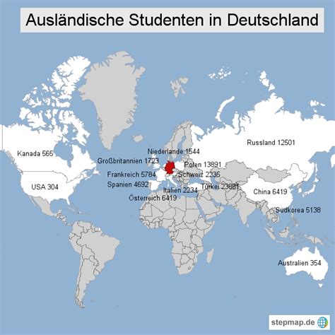 stepmap auslaendische studenten  deutschland landkarte fuer deutschland