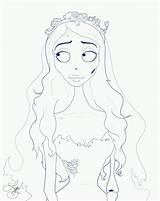 Coloring Corpse Bride Pages Line Drawing Halloween Draw Library Clipart Popular sketch template