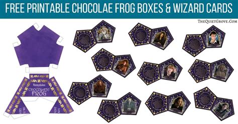 diy chocolate frog boxes wizard cards   printables