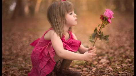 beautiful girl baby  pink dress  holding rose  hand hd cute wallpapers hd wallpapers