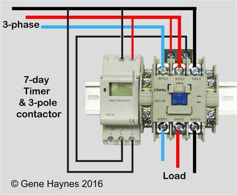 contactor wiring diagram  timer