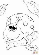 Ladybug Coloring Cute Cartoon Pages Para Printable Drawing Kids Insects Em Da Template Categories sketch template