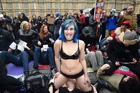 Porn Protest Sexual Freedom Activists Sit On Each Other S