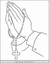 Rosary Hands Coloring Praying Pages Thecatholickid Drawing Prayer Holding Tattoo Hand Printable Jesus Clipart Easy Kids Drawings Draw Choose Board sketch template