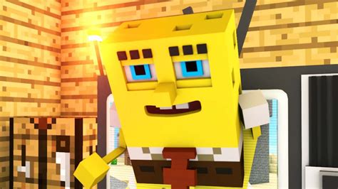 spongebob breaks   wall minecraft animation youtube