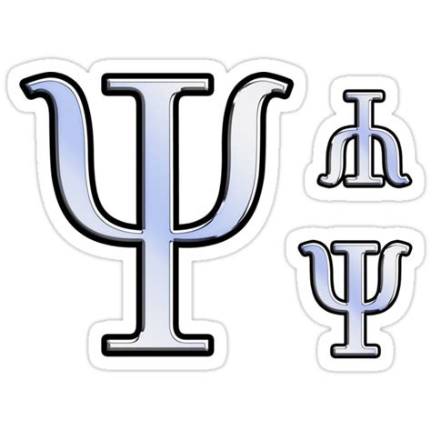 psi greek letter symbol chrome carbon style stickers  garaga redbubble