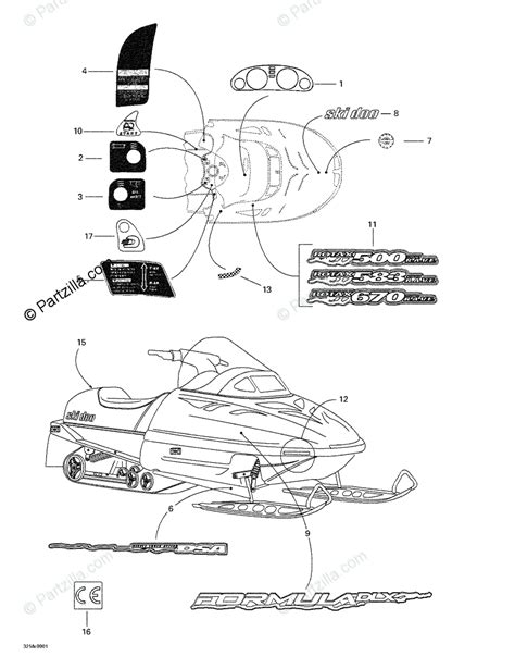 ski doo  formula deluxe  oem parts diagram  decals partzillacom