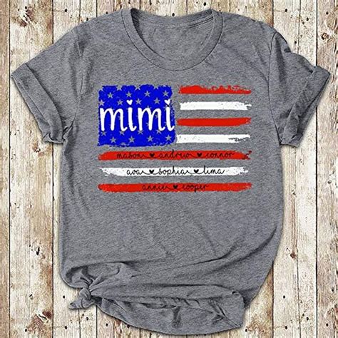 mimi american flag   july personalize  shirt gift  mother grandmother