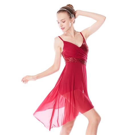 Midee V Neck Sequin Lyrical Dance Dress Ballroom Dancing Dress