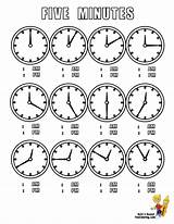 Clock Coloring Sheets Kids Learning Clocks Time Minutes Minute Pages Hour Worksheets Color Tell Learn Read Practice Telling Printable Rush sketch template