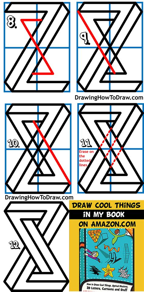 draw  cool impossible shape escher infinity shape easy step