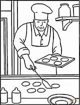 Coloring Baking Cookies Baker Color Pages Printable Profession Print sketch template