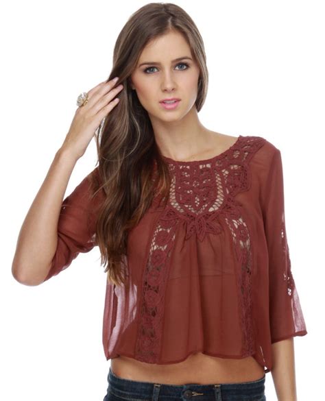 Cute Top Red Lace Top Lace Short Sleeve Top Lace Tops