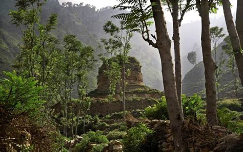 ancient buddhist stupa in lower swat valley pakistan