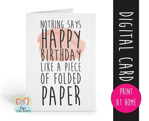 printable birthday card template funny birthday card instant