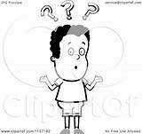 Boy Question Confused Clipart Cartoon Shrugging Marks Under Vector Outlined Coloring Thoman Cory Regarding Notes sketch template