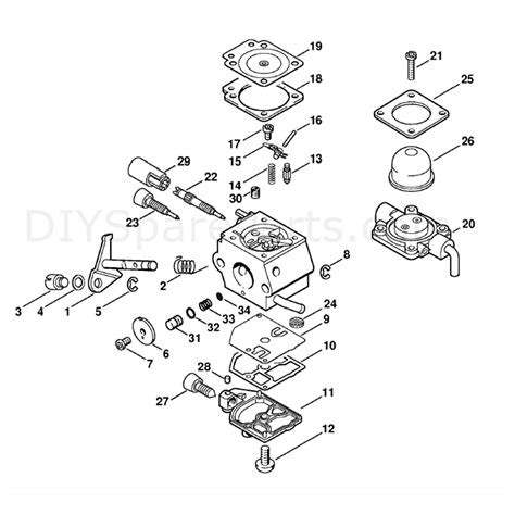 stihl fs  brushcutter fs  parts diagram carburetor cqs